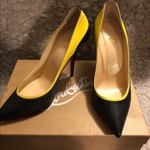 Authentic Christian Louboutin Black/Yellow
